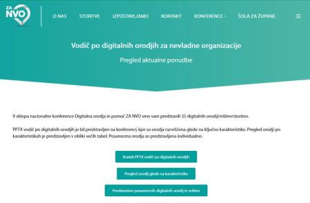 Vodič po digitalnih orodjih za nevladne organizacije je na voljo na spletni strani mreže ZaNVO